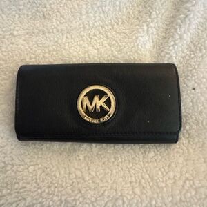 Michael Kors Black Wallet with Gold Logo